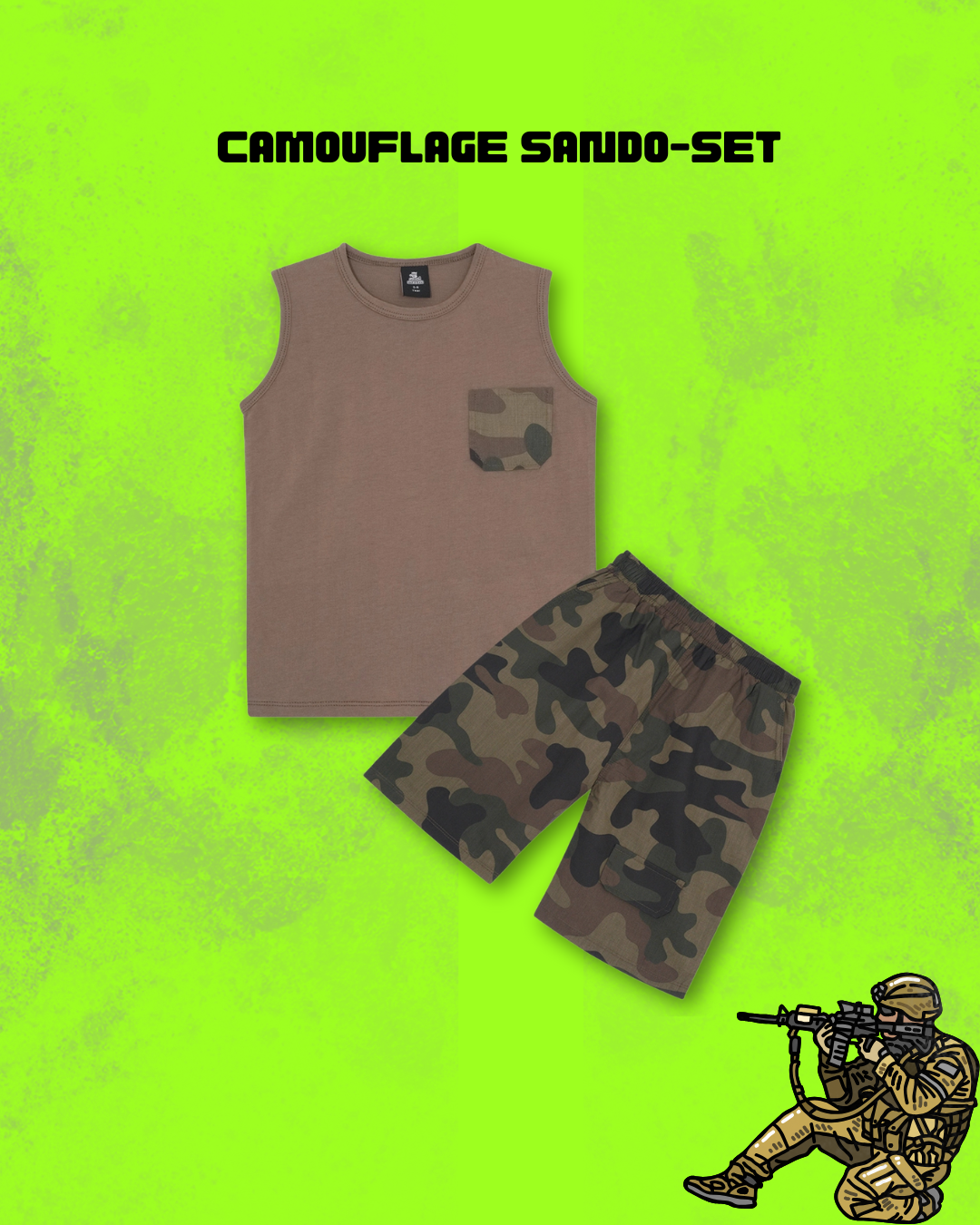 CAMOUFLAGE SANDO-SET