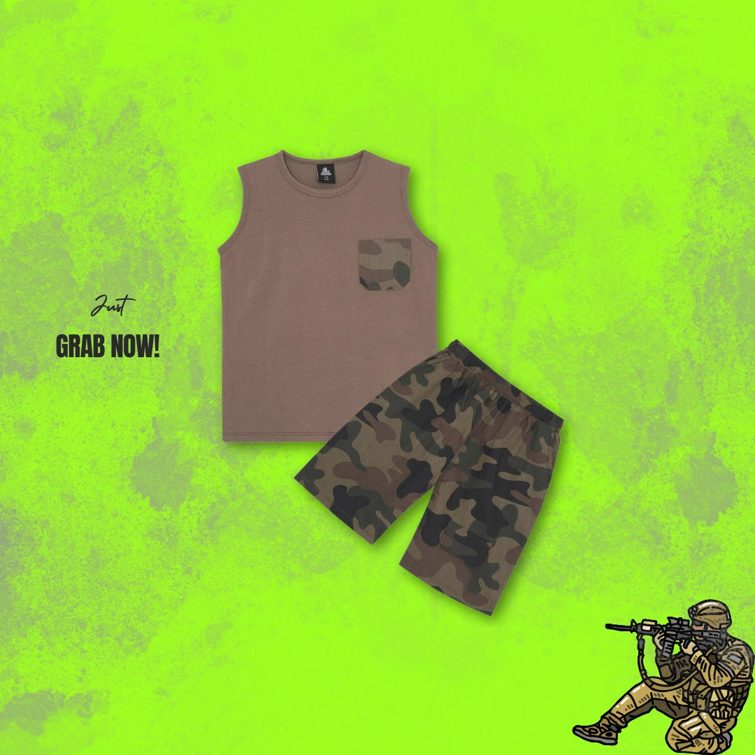 CAMOUFLAGE SANDO-SET