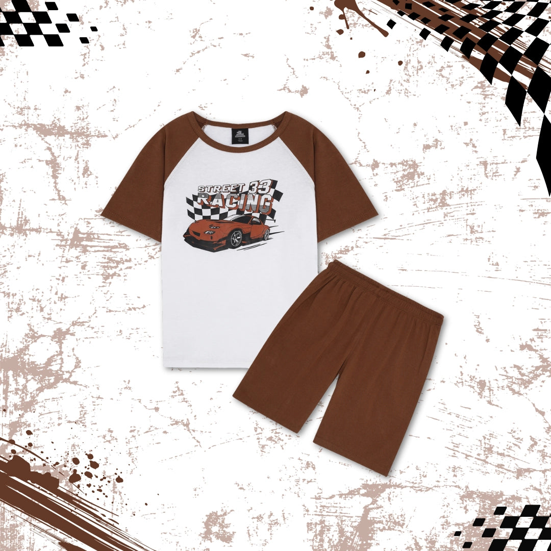 STREET RACING BROWN CO-ORD SET