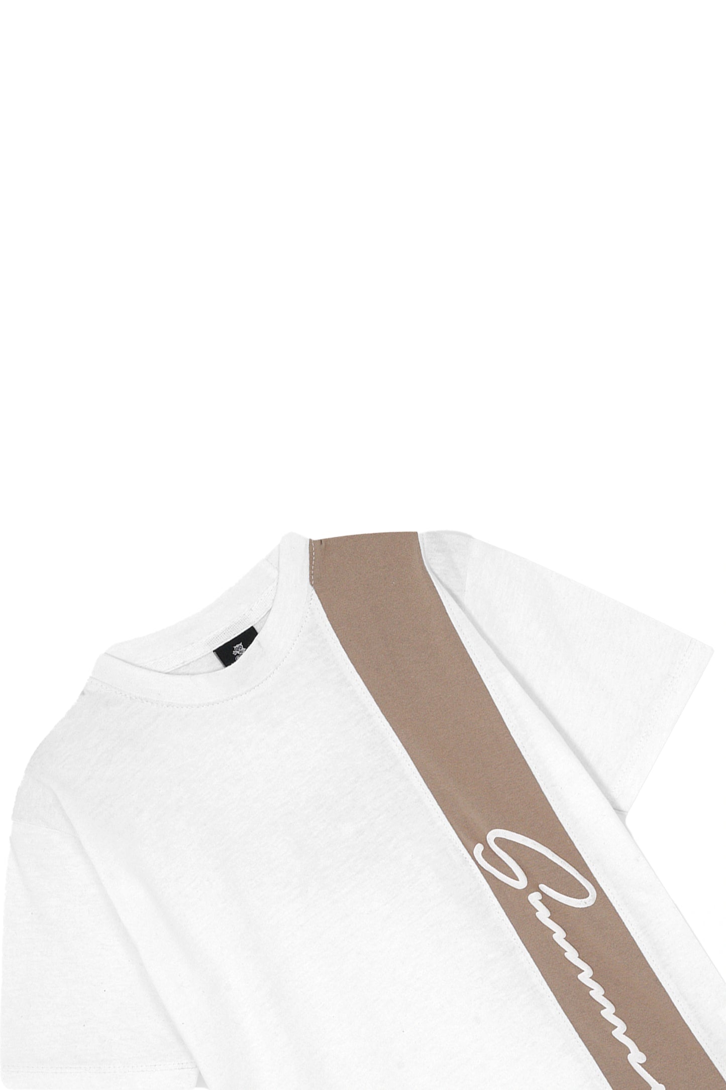 WHITE AND BEIGE PANEL SUMMER CO-ORD SET