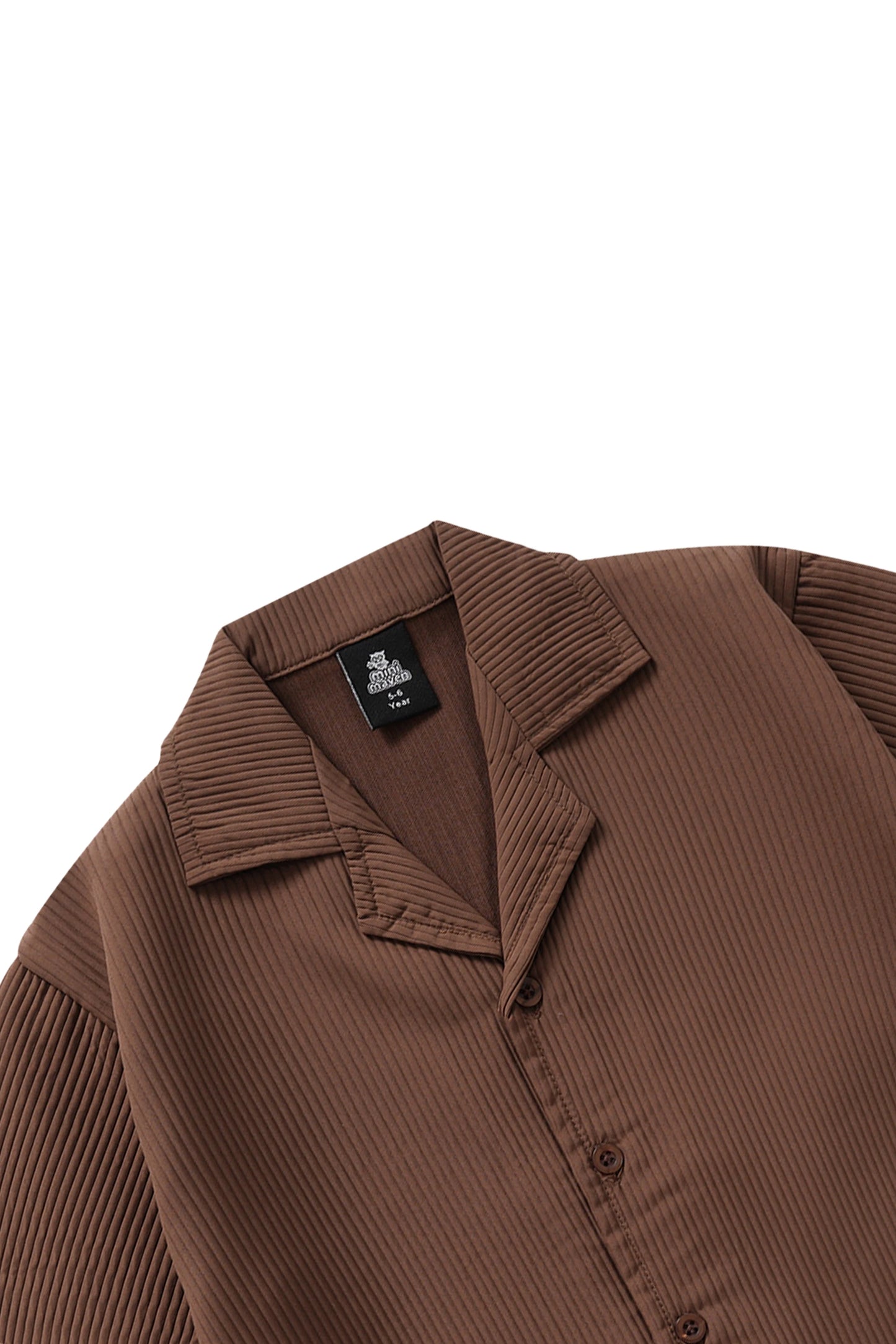 TEXTURED BROWN CUBAN SHIRT CO-ORD SET