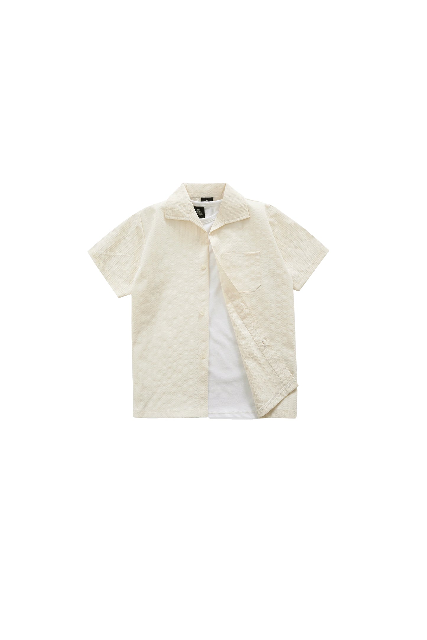 TEXTURED OFF WHITE SHIRT CO-ORD SET-3 PIECE