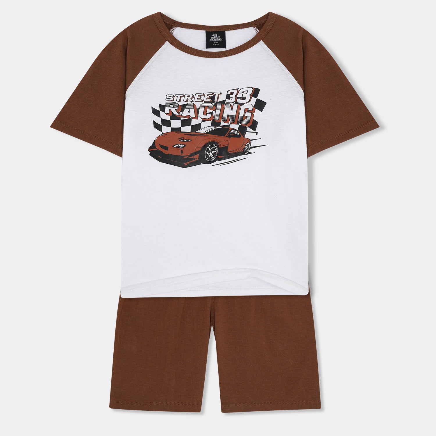 Raglan half Sleeve set with racing car print