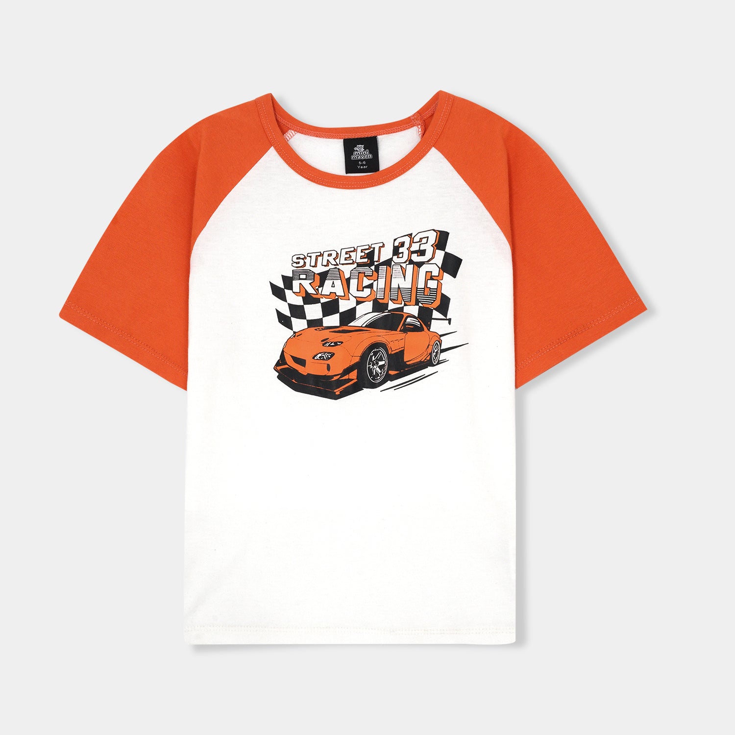 Raglan half Sleeve set with racing car print