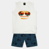 Kids Sando suit with floaking print short