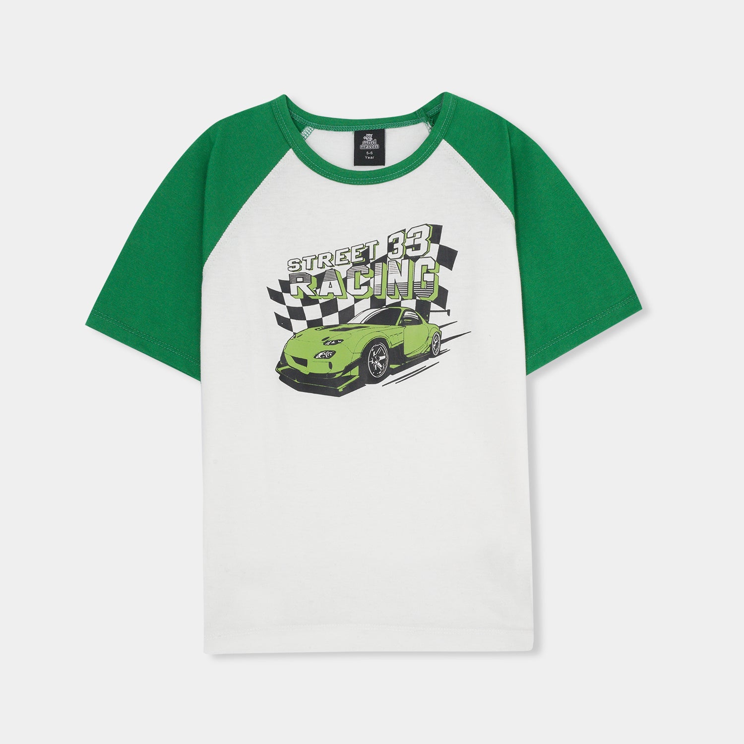 Raglan half Sleeve set with racing car print