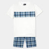 Kids 2 piece set in jersy and Cotton fabric with Panel on shirt