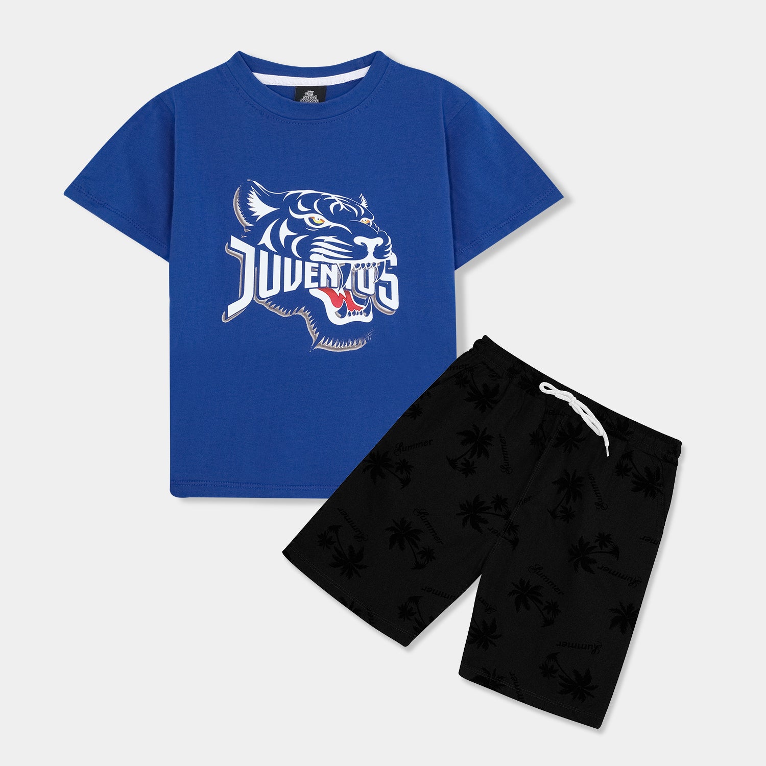 Kids Royal Shirt with floaking print short