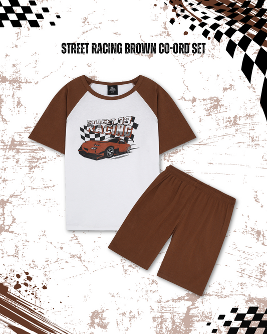 STREET RACING BROWN CO-ORD SET