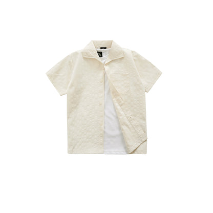TEXTURED OFF WHITE SHIRT CO-ORD SET-3 PIECE
